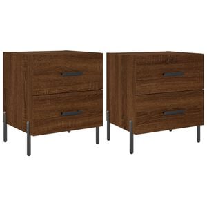 vidaXL Mesita noche 2 uds madera ingenier&iacute;a marr&oacute;n roble 40x35x47,5 cm