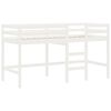 vidaXL Cama alta de ni&ntilde;os escalera madera maciza pino blanco 90x200 cm