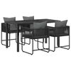 vidaXL Conjunto de Comedor de Jard&iacute;n 5 uds. Negro y Antracita