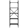 vidaXL Librer&iacute;a de 5 estantes madera de ingenier&iacute;a negro 56x31,5x174cm