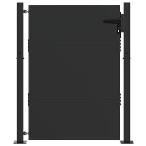 vidaXL Puerta de jard&iacute;n con cerradura Negro 105 x 130 cm