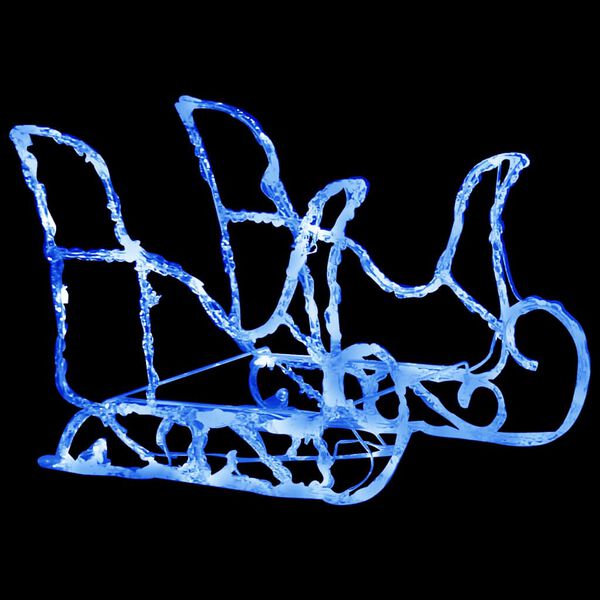 vidaXL Reno y trineo adorno navideño 160 LEDs acrílico 130 cm