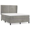 vidaXL Cama box spring con colch&oacute;n terciopelo gris claro 140x190 cm