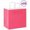 vidaXL Bolsas de papel con asas 50 uds rosa 26x17x25 cm