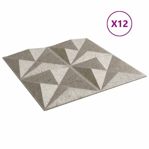 vidaXL Paneles de pared 12 pcs Origami Bet&oacute;n 50 x 50 cm Espuma XPS