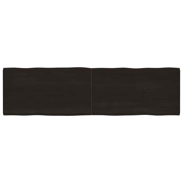 vidaXL Tablero mesa madera tratada borde vivo marrón 220x60x(2-4) cm