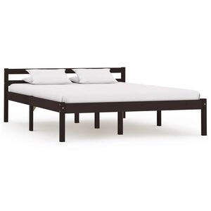 vidaXL Estructura cama sin colch&oacute;n madera pino marr&oacute;n oscuro 120x200cm