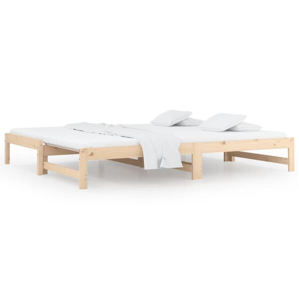 vidaXL Sof&aacute; cama extra&iacute;ble madera maciza de pino 2x(80x200) cm