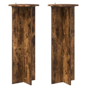 vidaXL Soporte de plantas 2 uds. Roble Ahumado &Oslash;40 x 100 cm