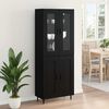 vidaXL Alacena 2 pcs Roble Negro Madera Ingenierizada y Vidrio
