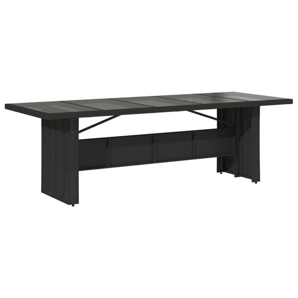 vidaXL Set de comedor de jard&iacute;n 9 pzas y cojines rat&aacute;n sint&eacute;tico negro