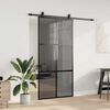 vidaXL Puerta corredera herrajes negro 102,5x205 cm vidrio templado