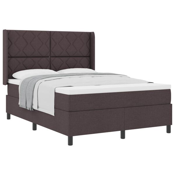 vidaXL Cama tipo Box Spring Marr&oacute;n oscuro 160 x 200 cm tela