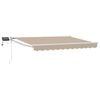vidaXL Toldo manual retr&aacute;ctil con LEDs Beige y Blanco 3,5 x 2,5 m