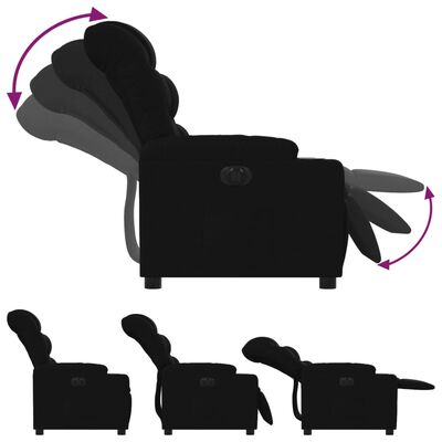 vidaXL Sillón reclinable eléctrico de tela negro