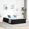 vidaXL Cama con almacenamiento y colch&oacute;n Negro 140 x 190 cm Terciopelo