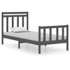 vidaXL Estructura de cama individual madera maciza gris 90x190 cm
