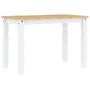 vidaXL Mesa de comedor Corona madera maciza pino blanco 112x60x75 cm