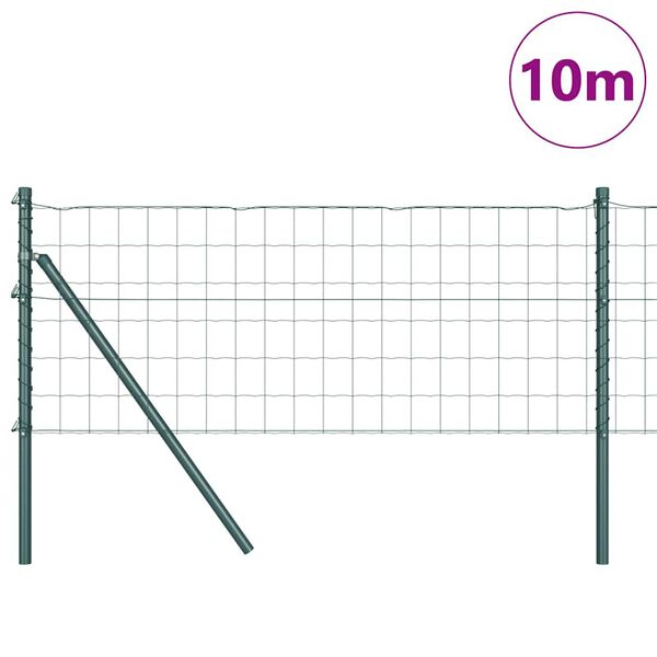 vidaXL Valla con Poste Verde 0,4 x 10 m Acero y PVC