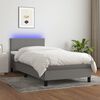 vidaXL Cama box spring con colch&oacute;n y LED tela gris oscuro 100x200 cm