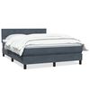 vidaXL Cama box spring con colch&oacute;n terciopelo gris oscuro 140x220 cm