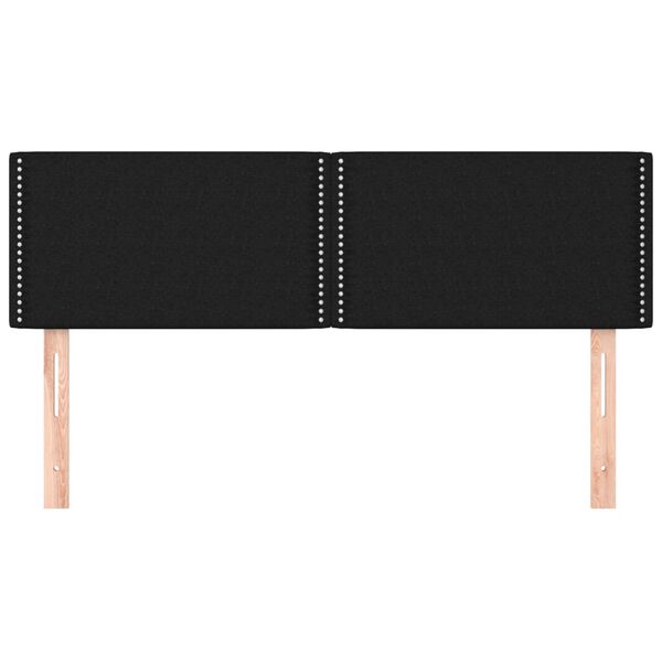 vidaXL Cabeceros tela negro 144x5x78/88 cm