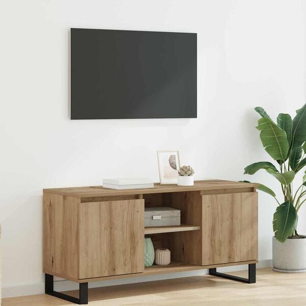 vidaXL Gabinete de TV Roble artesanal 104 x 35 x 50 cm