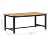 vidaXL Mesa de comedor de madera maciza de mango rugosa 180x90x76 cm