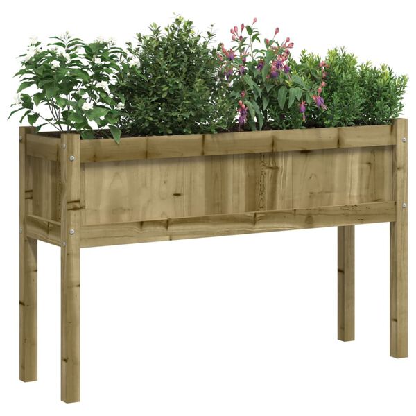 vidaXL Jardinera con patas madera de pino impregnada 110x31x70 cm