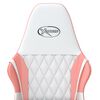 vidaXL Silla gaming de masaje cuero sintético blanco y rosa