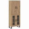 vidaXL Aparador alto 2 pcs Roble artesanal 69,5 x 34 x 180 cm