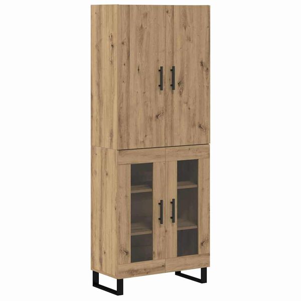 vidaXL Aparador alto 2 pcs Roble artesanal 69,5 x 34 x 180 cm