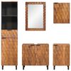 vidaXL Juegos de Ba&ntilde;o con caj&oacute;n 5 pcs Madera de Acacia Marr&oacute;n