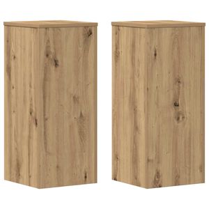vidaXL Soportes de plantas 2 uds madera roble artisian 30x30x70 cm