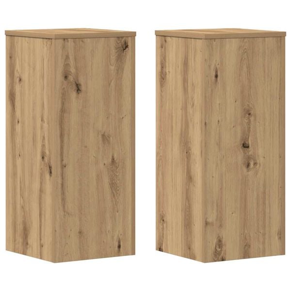 vidaXL Soportes de plantas 2 uds madera roble artisian 30x30x70 cm