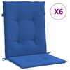 vidaXL Coj&iacute;n silla jard&iacute;n respaldo bajo 6 uds tela Oxford azul