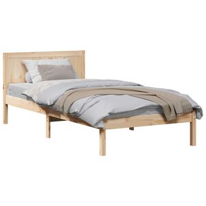 vidaXL Estructura de cama Marr&oacute;n 90 x 190 cm Madera maciza de Pino