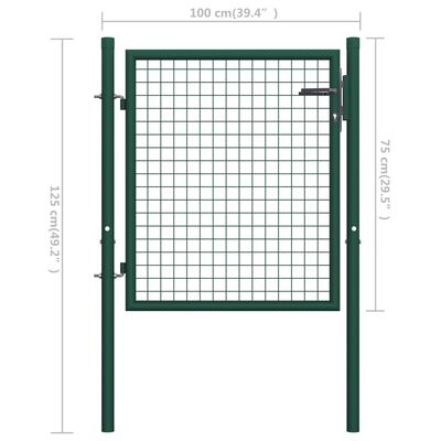 vidaXL Puerta de valla de acero verde 100x75 cm