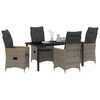 vidaXL Conjunto de Comedor de Jard&iacute;n 5 pcs Gris rat&aacute;n sint&eacute;tico