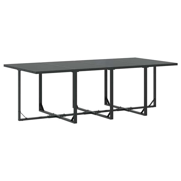 vidaXL Conjunto de Comedor de Jardín 9 pcs Negro Acero