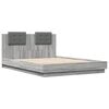 vidaXL Cama con cabecero madera de ingenier&iacute;a gris Sonoma 140x200 cm