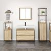 vidaXL Juego de muebles de ba&ntilde;o con caj&oacute;n 3 pcs Roble Sonoma