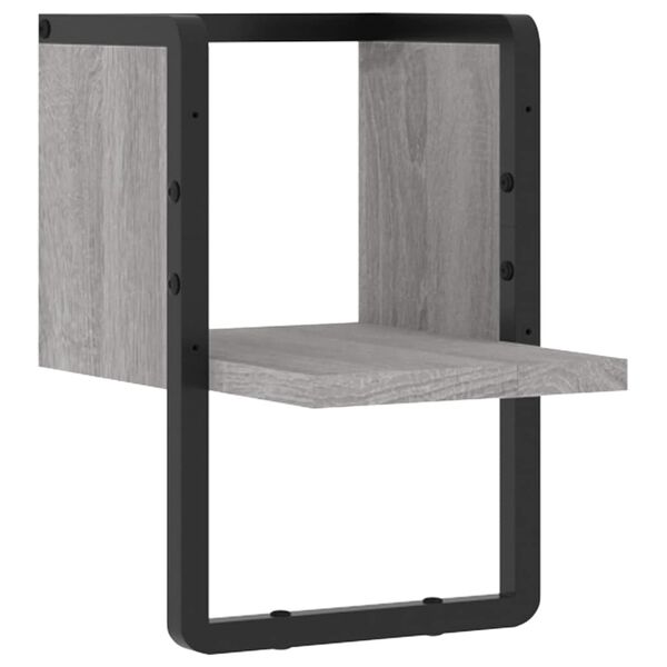 vidaXL Estante de pared con barra gris Sonoma 20x25x30 cm