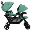 vidaXL Carrito para gemelos tandem de acero verde