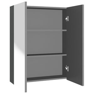 vidaXL Armario de espejo de ba&ntilde;o MDF gris antracita 60x15x75 cm