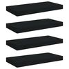 vidaXL Estantes flotantes de pared 4 uds negro MDF 50x23x3,8 cm