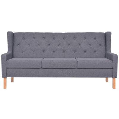vidaXL Conjunto de sofás 3 piezas tela gris
