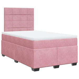 vidaXL Cama box spring con colch&oacute;n terciopelo rosa 120x190 cm