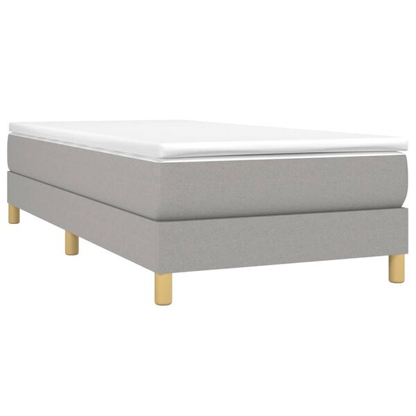 vidaXL Cama box spring con colchón tela gris claro 90x190 cm
