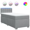 vidaXL Cama box spring con colch&oacute;n tela gris claro 80x200 cm
